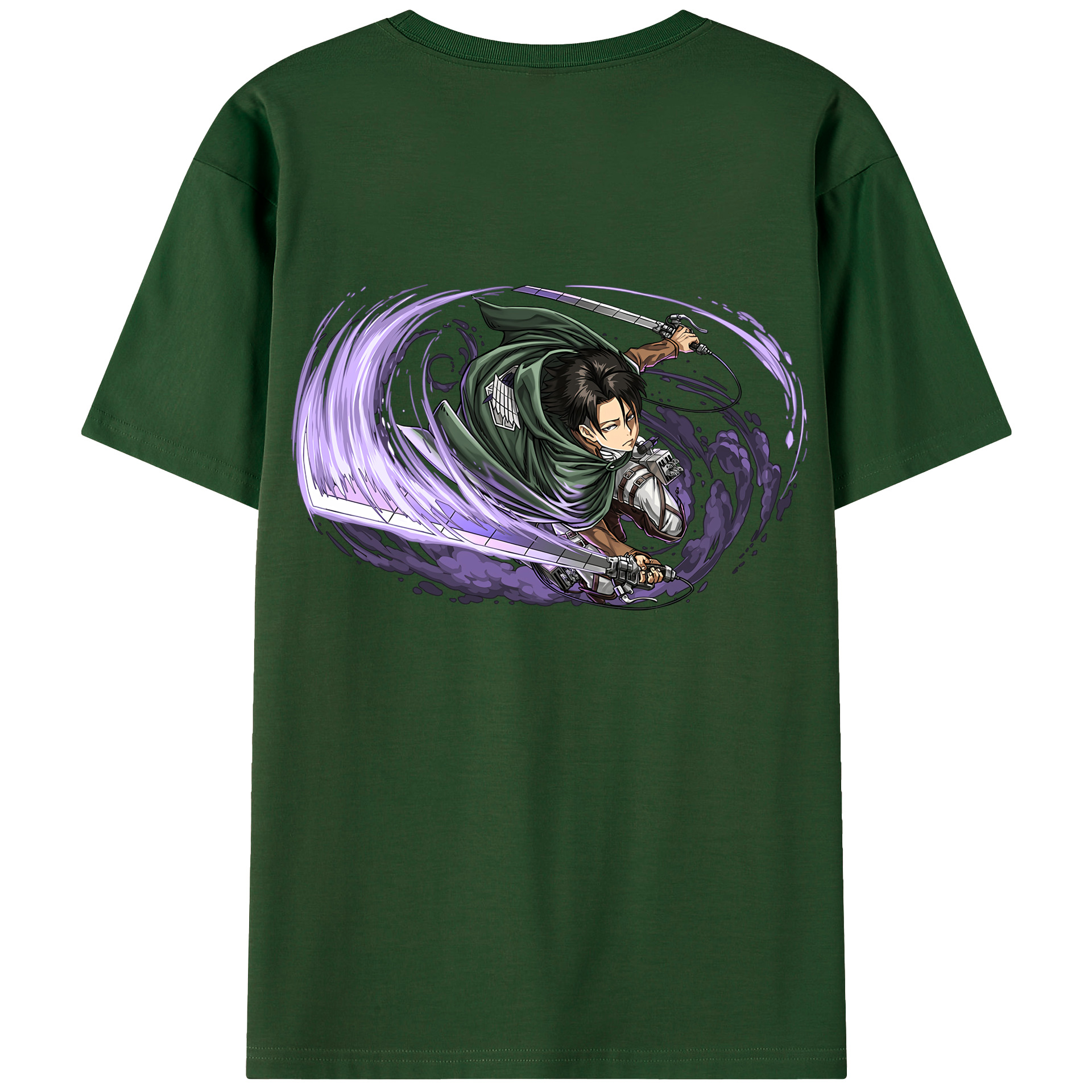 （画像用） 進撃の巨人 リヴァイ·アッカーマン Attack on Titan Levi Ackerman 綿100％半袖Tシャツ（背面プリント）